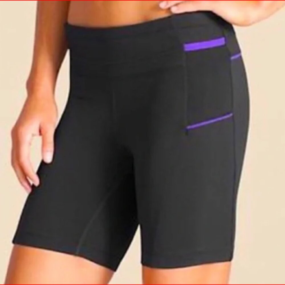 Athleta Active 8" Shorts Black Pockets